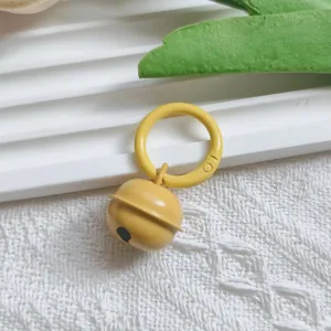 Yellow metal bell keychain spring ring DIY bag charm pendant accessory for craft decoration