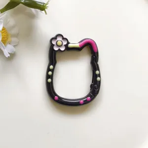 Carino moschettino a forma di gatto in lega portachiavi gancio DIY accessorio borsa dettaglio.