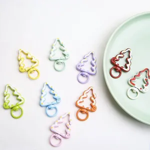 Handmade Enamel Christmas Tree Keychain Alloy Cute Bag Pendant Holiday Accessory Jewelry Gift For Women