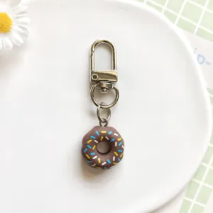 Leuke chocolade donut sleutelhanger simulatie eten tas hanger metalen accessoire