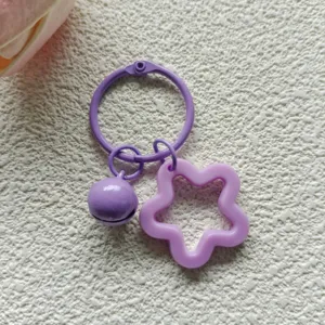 Paarse acryl holle ster bel sleutelhanger schattige tas hanger esthetische accessoire