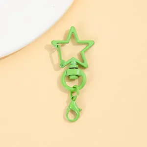 Groene sterkervormige karabijnhaak sleutelhanger metaal DIY sieraden accessoire hanger