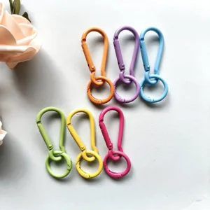 Colorful alloy gourd buckles and spring ring keychains, perfect for DIY bag pendants.