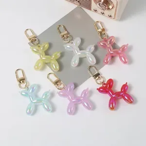 Cute jelly balloon dog keychain colorful pendant lovely bag charm accessory for daily gifts