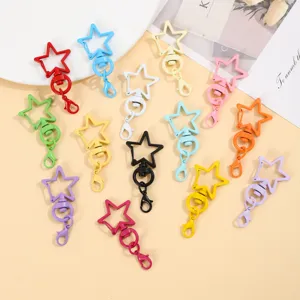 Snoepkleur ster karabijnhaak sleutelhanger legering DIY accessoire sieraden detailweergave
