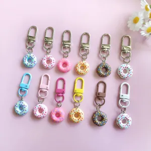 Leuk Kleurrijk Donut Simulatie Eten U-vormige Sleutelhanger Tas Hanger Creatief Mode Accessoire