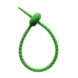 Groene siliconen kabelbinder DIY organizer sleutelhanger band flexibele snoerwinder accessoire