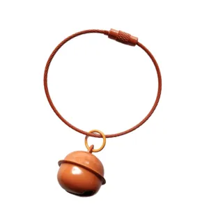 Brown baking paint bell metal wire keyring keychain pendant bag charm gift ornament loop