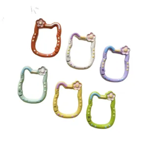 Moschettoni a molla testa di gatto colorati portachiavi in lega accessori borsa.