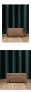 Women brown genuine leather cloud shoulder bag stylish soft crossbody handbag for daily use