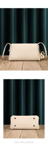 Genuine leather women's shoulder bag, soft cloud crossbody bag with metal studs and chic pendant.