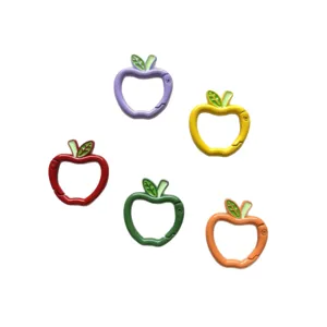 Cute apple shape spring ring keychains colorful metal lobster clasps DIY jewelry accessories