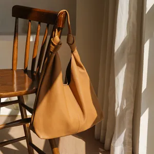 Women's Genuine Leather Tote Bag Urban Minimalist Hobo Shoulder Handbag Large Capacity Commuter Bag