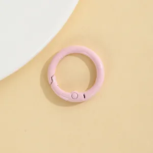 Roze zinklegering veerring 23mm ronde sluiting voor DIY sieraden maken en sleutelhanger accessoires.