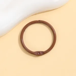 Brown metal painted binder ring key ring for DIY bag pendant accessory and storage loop