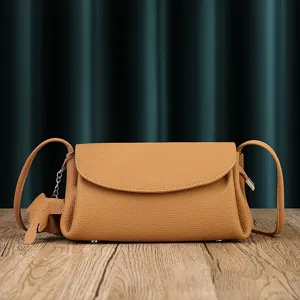 Genuine Leather Women Shoulder Bag Soft Cowhide Cloud Bag Pleated Underarm Crossbody Bag Casual Daily Handbag