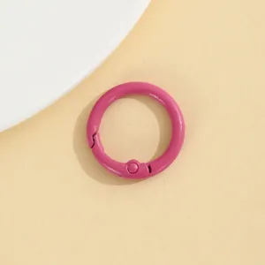 Roze metalen veerring 23mm ronde sleutelhanger DIY tas riem snap haak accessoire