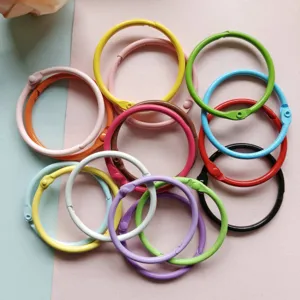 Anneaux de reliure en métal coloré anneaux de livre porte-clés DIY accessoires d'artisanat