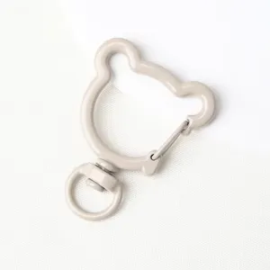 Bear shaped metal spring snap hook swivel keychain accessory DIY jewelry making part 1pc