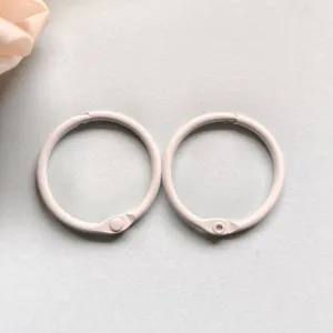 Metal 30mm loose leaf binder rings colorful paint open rings for DIY key chain storage