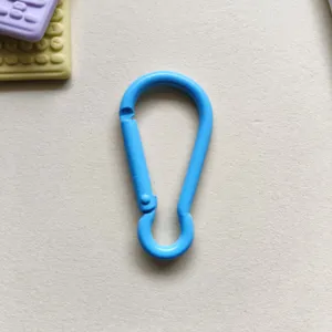 Blue aluminum alloy gourd buckle hook carabiner for DIY bag doll accessories and keychains.
