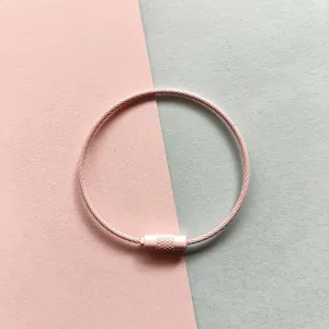 Rosa Metall Draht Schlüsselanhänger Ring DIY Taschen Zubehör Schraube Verschluss Neu