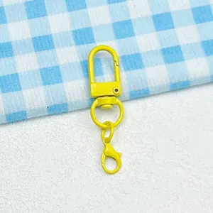 Yellow metal lobster clasp rotating gate keychain hook DIY bag doll accessories hardware