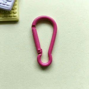 Pink aluminum alloy gourd buckle keychain hook, perfect for DIY bag charms and doll accessories.