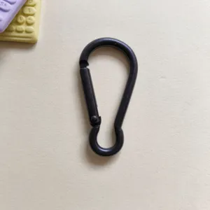 Black aluminum alloy gourd carabiner snap hook for DIY bag doll accessories keychain.