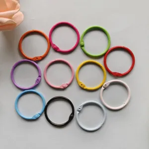 Colorful metal binder rings 30mm loose leaf key rings DIY craft accessories storage loops