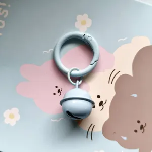 Candy color bell spring ring keychain cute bag charm colorful pendant for diy accessories