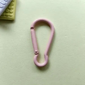 Pink aluminum alloy gourd snap hook detail shot, perfect for DIY bag charms and doll accessories.