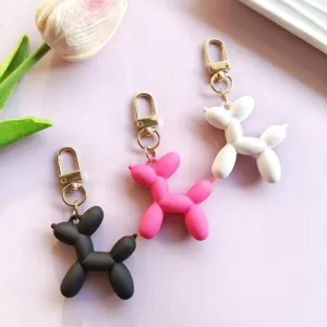 Cute candy color balloon dog keychain resin bag charm pendant decorative gift accessory
