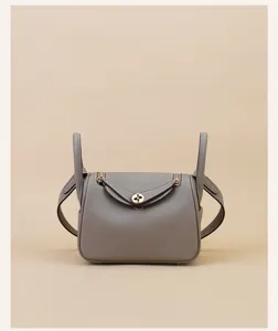 Close-up view of mini leather shoulder bag texture, premium cowhide, exquisite gold hardware.