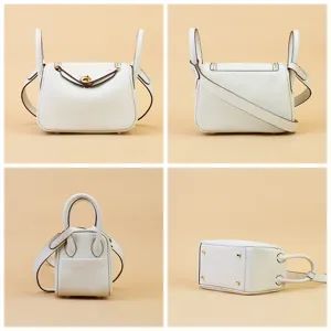 Mini leather crossbody shoulder bag top handle doctor bag with gold hardware for women stylish
