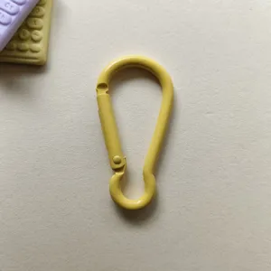 Yellow aluminum alloy snap hook carabiner clip for DIY bag accessories and keychains
