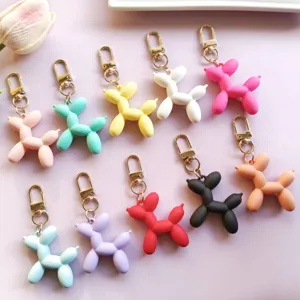 Candy color cute balloon dog keychain accessory, perfect creative bag charm and gift.