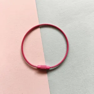 Rosa Stahldraht Schlüsselring Schraubkabel DIY Taschen Zubehör Metallteil Accessoire