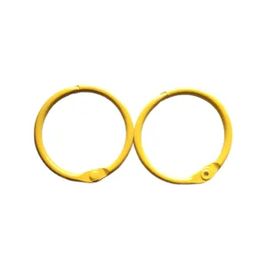 Yellow metal loose leaf binder rings 30mm diameter metal book rings DIY stationery clips