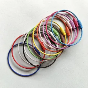 Bunte Stahlseil-Schlüsselringe mit Schraubkabel für DIY-Taschenzubehör und Schlüsselanhänger