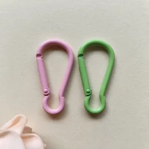 Colorful painted aluminum alloy gourd snap carabiner keychain DIY bag accessory hook.