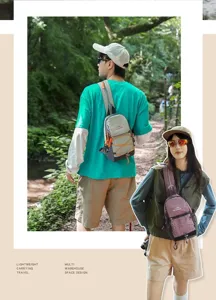 Multifunctionele colorblock borsttas, lichte outdoor sport casual sling rugzak mooi.