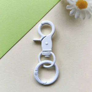 Moschettone in lega bianca con anello a molla portachiavi accessorio per borsa DIY