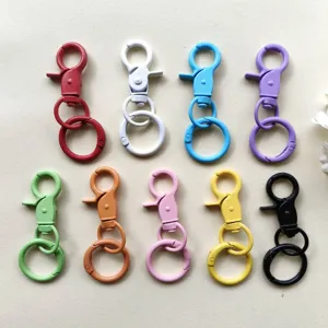 Moschettone colorato in lega con anello a molla portachiavi accessori fai da te