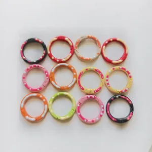Colorful metal spring rings round open keychains DIY craft accessories for bags and jewelry making