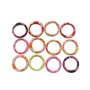 Colorful donut spring rings metal round lobster clasps for diy keychain accessories