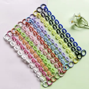 Catena in Acrilico Colorato Lega Anello a Molla Ciondolo Borsa Cinturino per Telefono Accessori DIY
