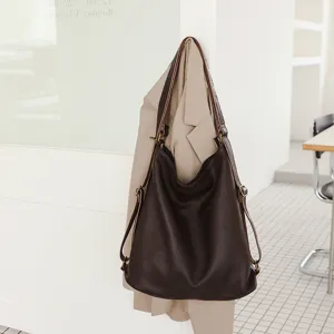 Genuine Leather Women Backpack Casual Large Capacity Shoulder Bag Versatile Daily Bag