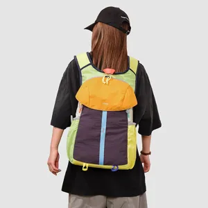 Grote Capaciteit Waterafstotend Casual Reizen Rugzak Contrastkleur Dopamine Splice Outdoor Wandelen Bergbeklimmen Daypack Voor Vrouwen Mannen