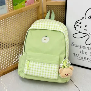 Sac à dos mignon brodé de style japonais, cartable décontracté pour étudiants et voyage.